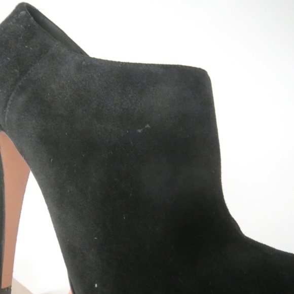 PRADA Platform black short suede Booties heels 9 39 ankle boots - Picture 5 of 8